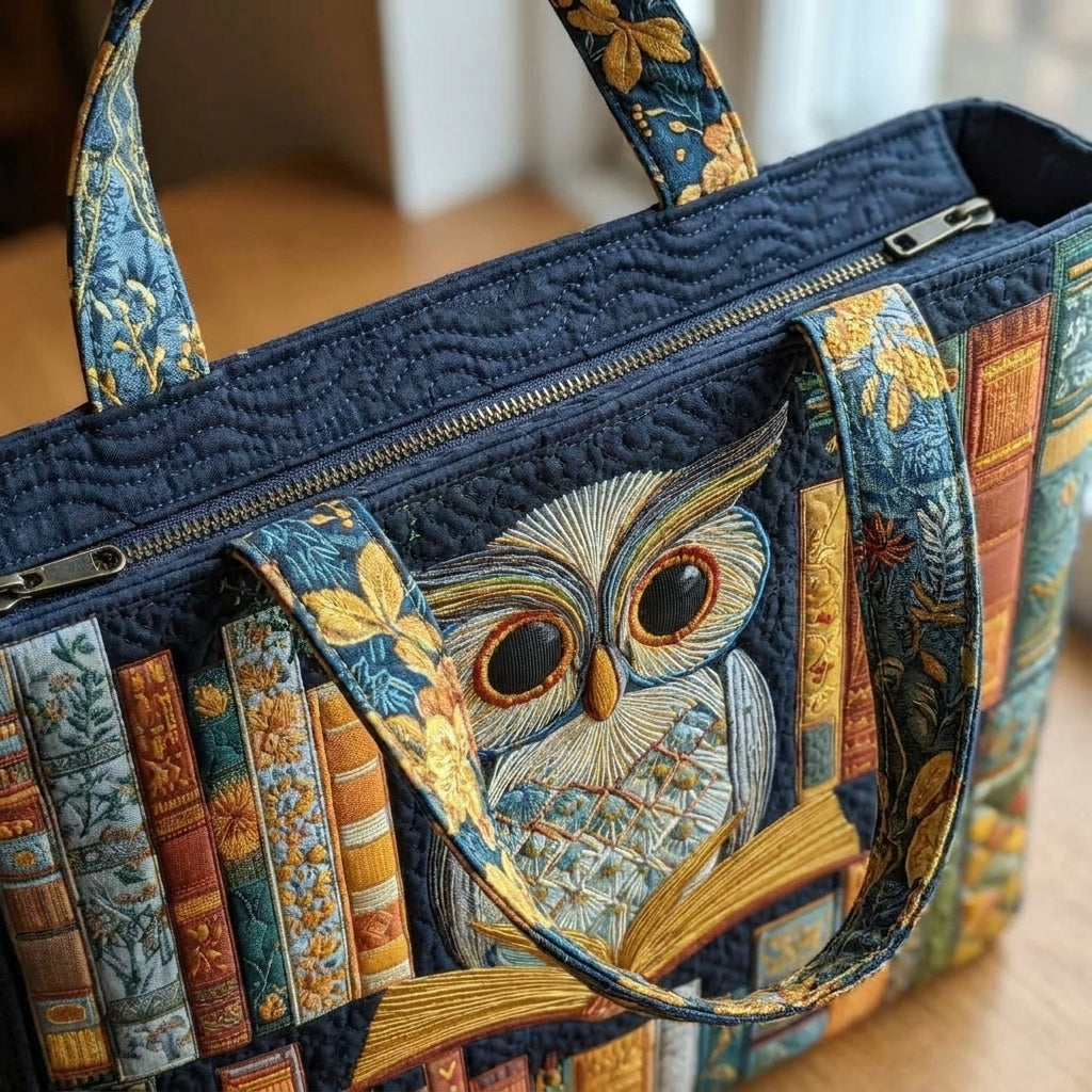 Artisan Tote - Owl and Vintage Books — detail
