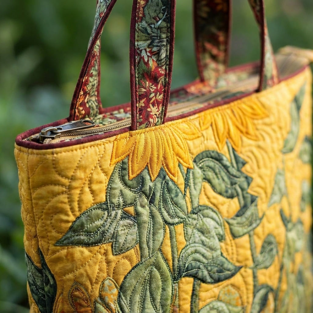 Classic Quilted Bag - Sunflowers — detail