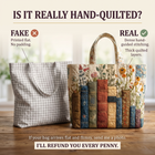 Artisan Quilted Bag - Books and Flowers 5