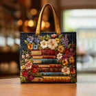 Artisanal Tote - Floral Print and Books 1