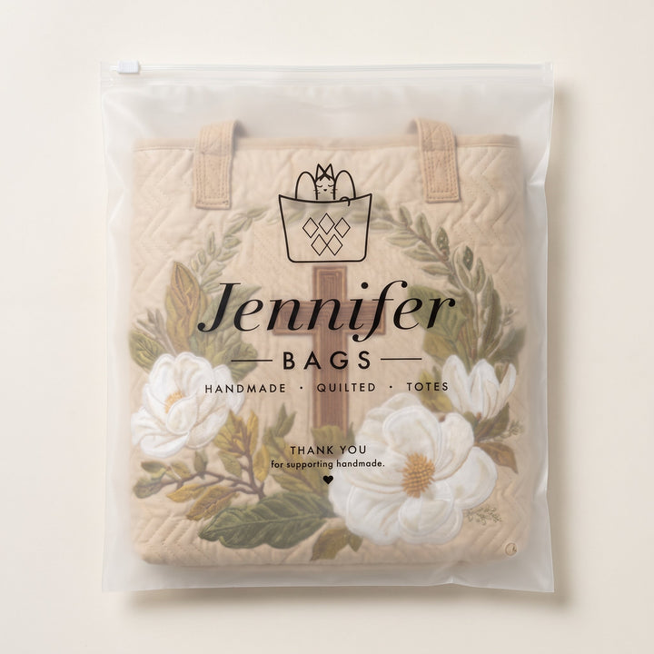 Artisanal Bag - Sacred Cross — packaged in its branded Jennifer Bags pouch
