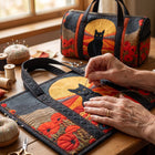 Sunset Cat Quilted Duffle Bag 5