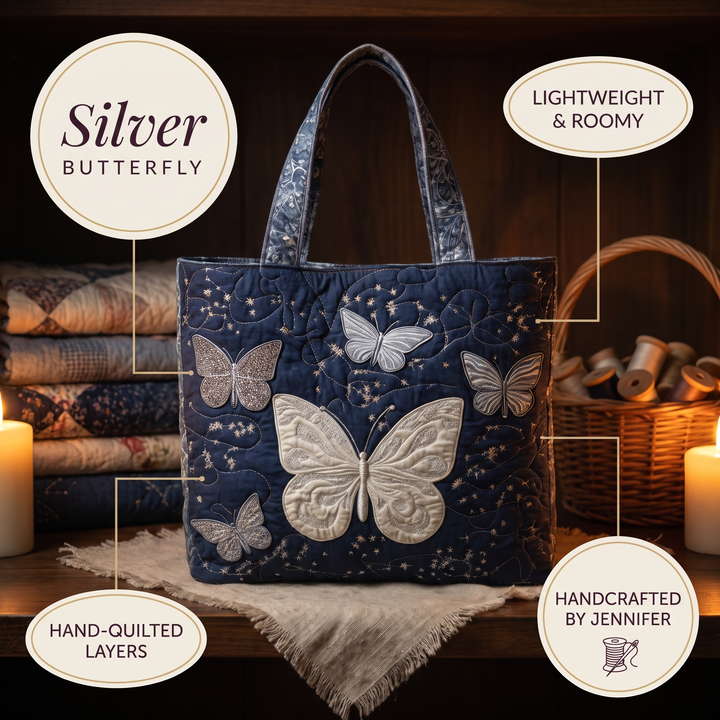 Artisanal Bag - Silver Butterfly — details