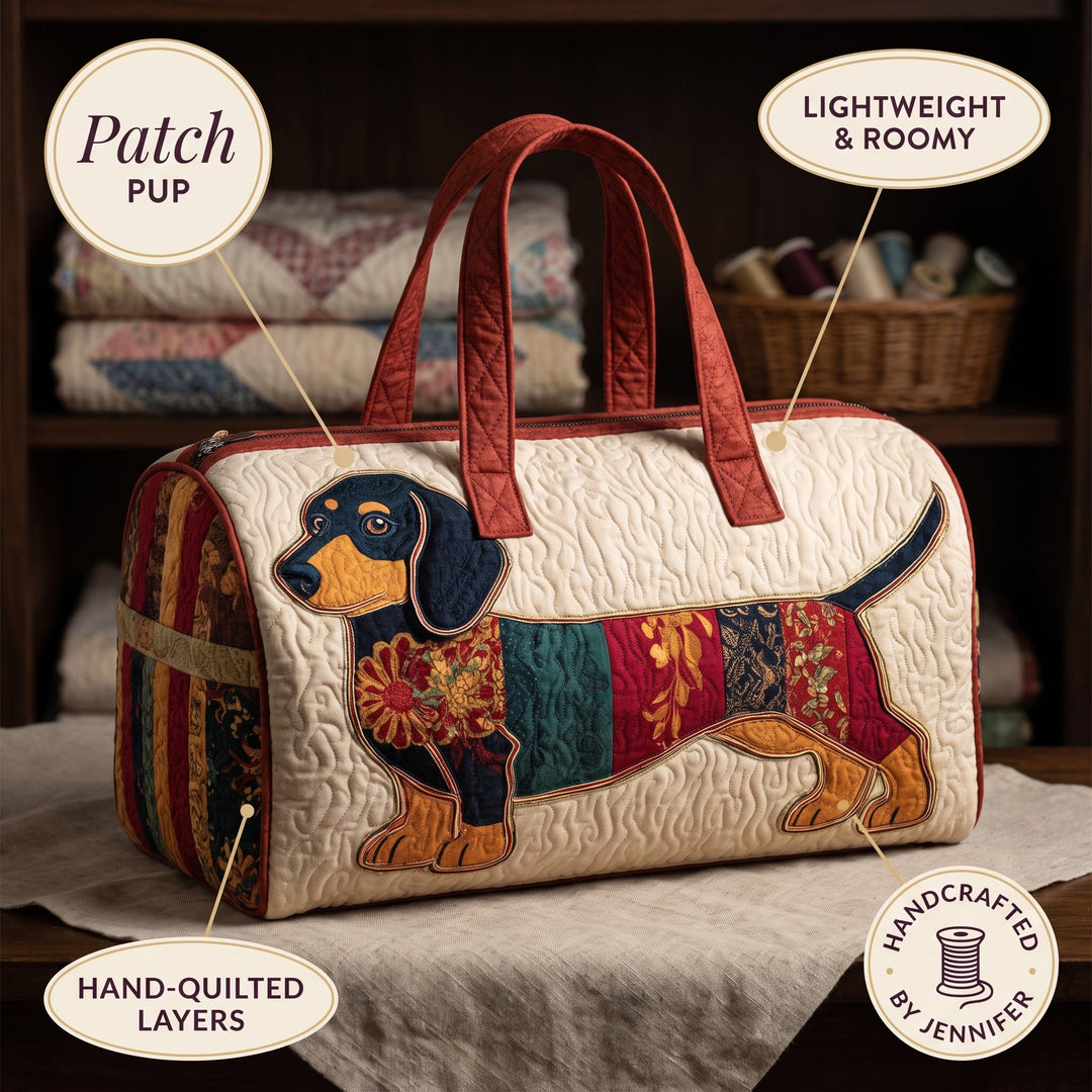 Patch Pup Quilted Duffle Bag — details