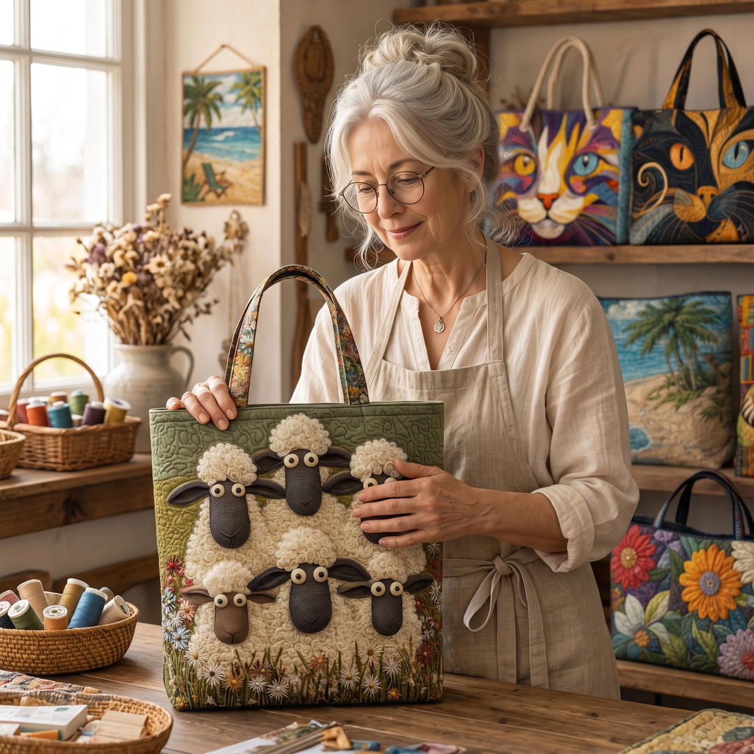 Artisan Bag - Five Sheep — handcrafted by Jennifer