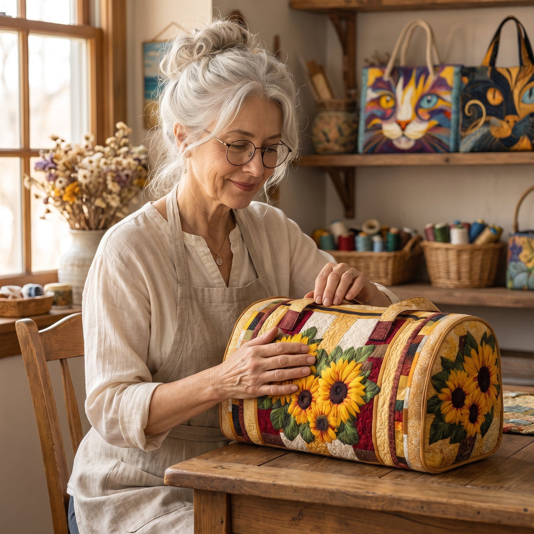 Warm Light Quilted Duffle Bag — handcrafted by Jennifer