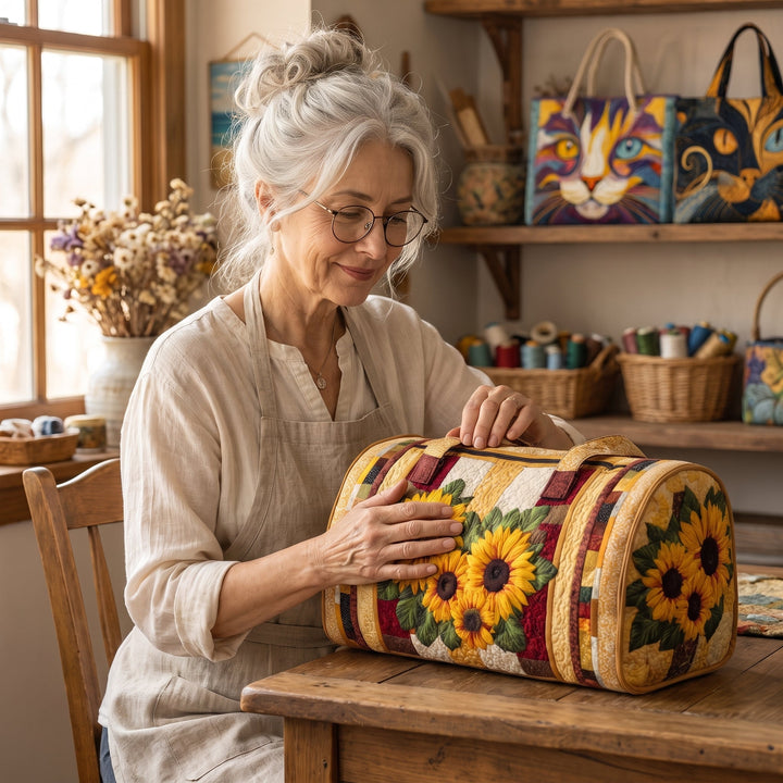 Warm Light Quilted Duffle Bag — handcrafted by Jennifer