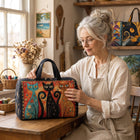 Enchanted Cats Trio Quilted Duffle Bag 6
