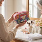 Retro Bloom Journey Quilted Makeup Bag 2