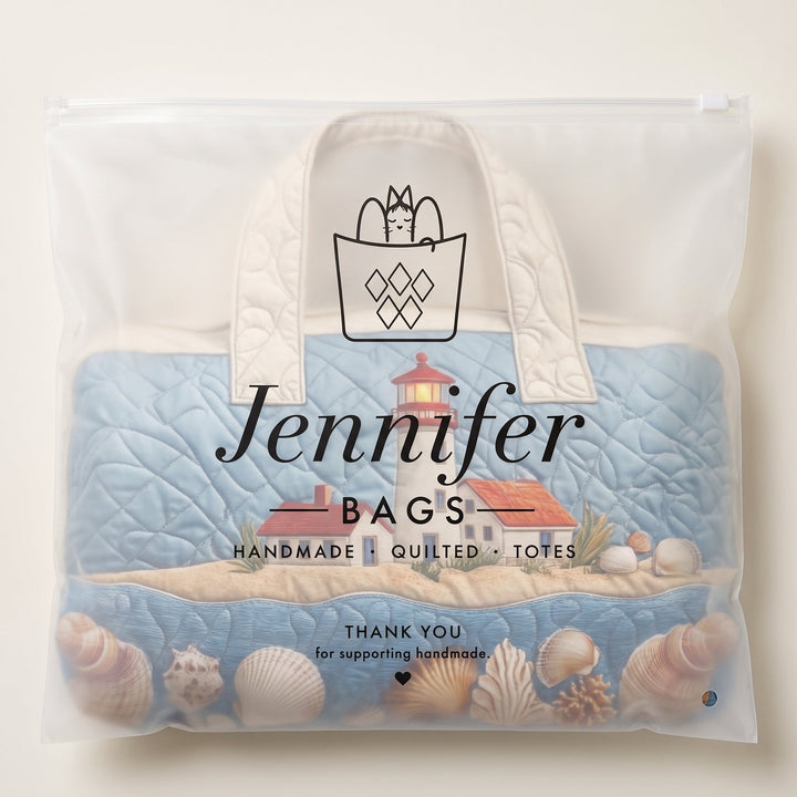 Seaside Glow Quilted Duffle Bag — packaged in its Jennifer Bags pouch
