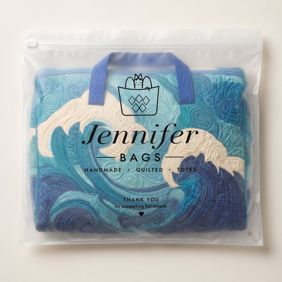 Rising Wave Quilted Duffle Bag — packaged in its Jennifer Bags pouch