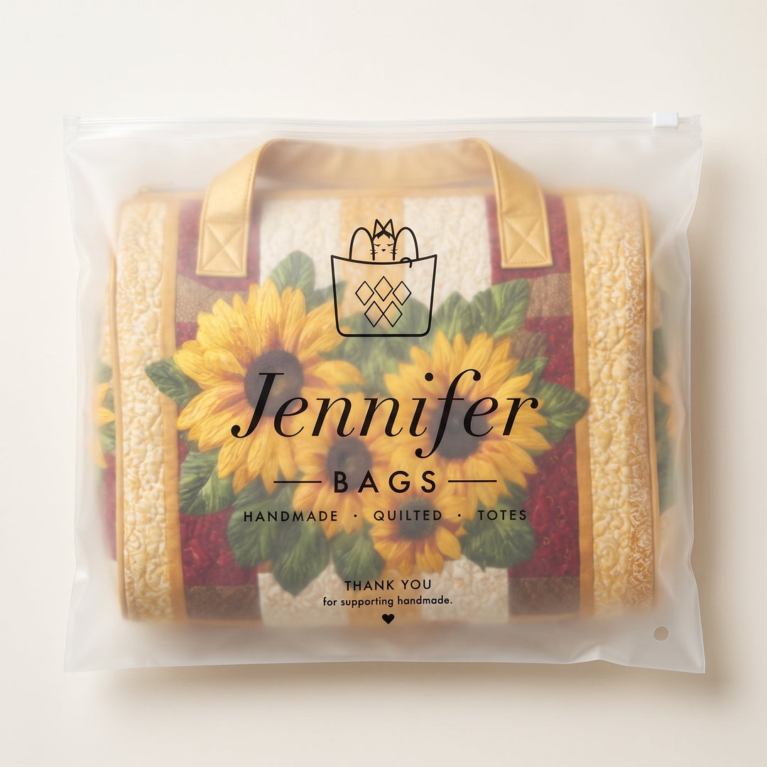 Warm Light Quilted Duffle Bag — packaged in its Jennifer Bags pouch
