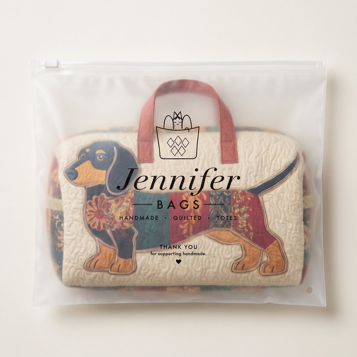 Patch Pup Quilted Duffle Bag — packaged in its Jennifer Bags pouch