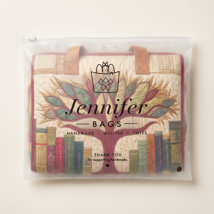 Tree of Knowledge Quilted Duffle Bag — packaged in its Jennifer Bags pouch