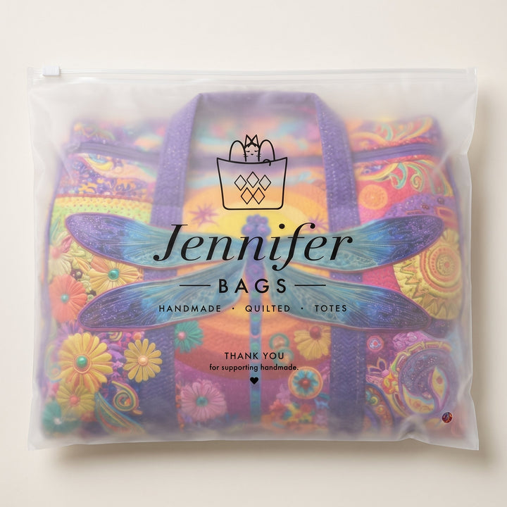 Silken Skies Quilted Duffle Bag — packaged in its Jennifer Bags pouch