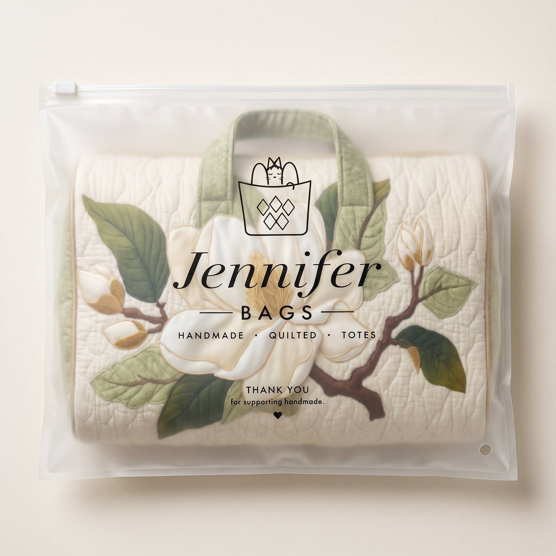Blooming Grace Quilted Duffle Bag — packaged in its Jennifer Bags pouch