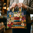 Artisanal Tote - Floral Print and Books 2