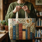 Artisan Quilted Bag - Books and Flowers 2